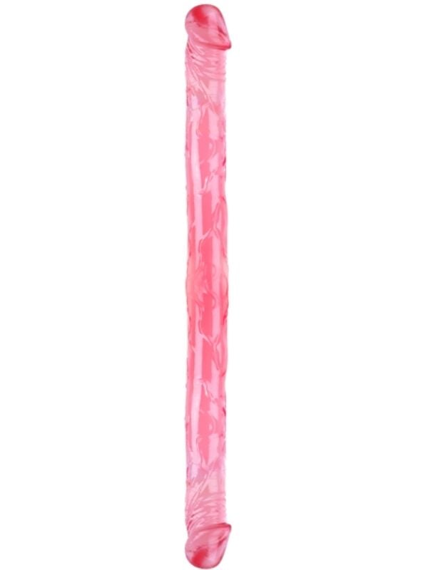 Censan Çift Taraflı Esnek Dildo 34 cm – Gerçekçi Dokulu Kırmızı Renk