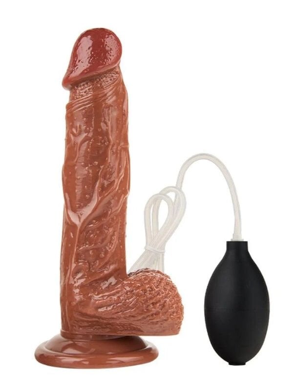 Censan Su Fışkırtma Fonksiyonlu Gerçekçi Vantuzlu Melez Dildo