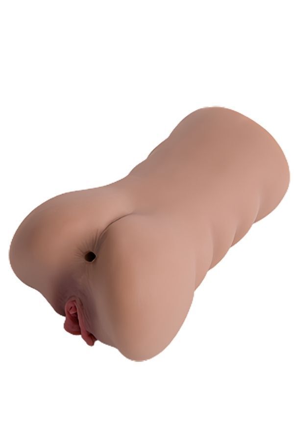 Gerçekçi Mastürbatör, 2 Girişli, Realistik Malzeme, Kahverengi, 700 gr, 17.5 cm