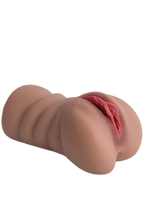 Gerçekçi Mastürbatör, 2 Girişli, Realistik Malzeme, Kahverengi, 700 gr, 17.5 cm