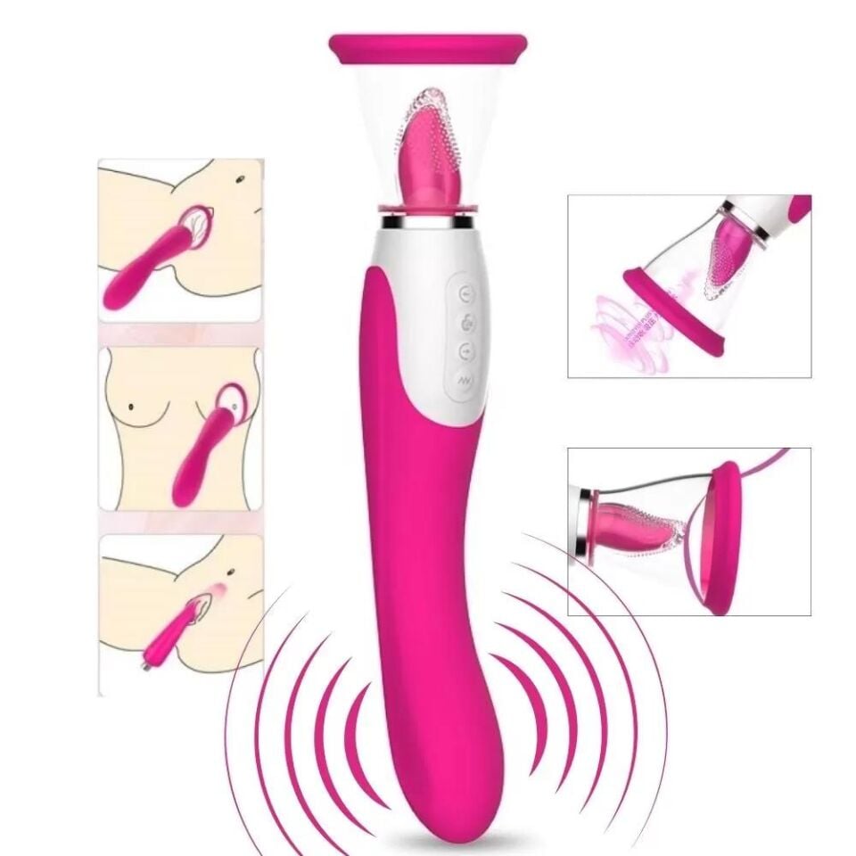 WISTONE Ultra Güçlü Emiş ve Titreşimli Dil Hareketli Orgazm Masaj Vibratör - Mor