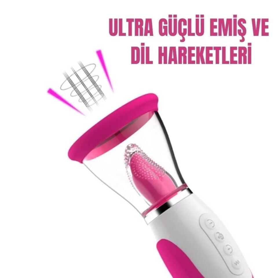 WISTONE Ultra Güçlü Emiş ve Titreşimli Dil Hareketli Orgazm Masaj Vibratör - Mor