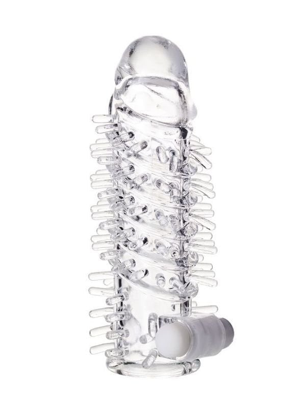 Censan Fril Titreşimli Şeffaf Penis Kılıfı