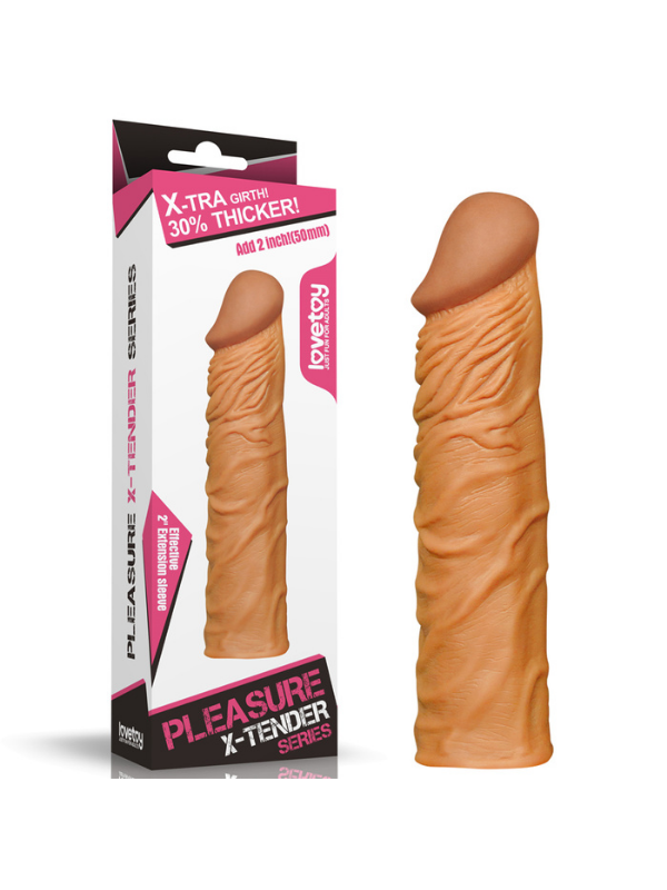 Censan Add 2'' Pleasure X Tender Penis Sleeve Brown