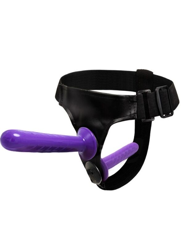 Censan Mor Double Dong  Belden Bağlamalı Çift Taraflı Bisex Dildo Vibratör model 2