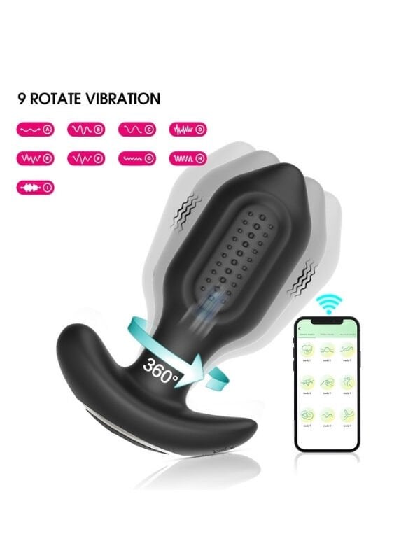 Censan Sledgehammer Swing – Telefon Kontrollü Titreşimli Anal Plug (Siyah)