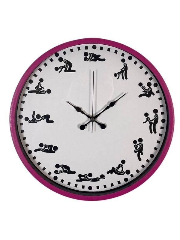 Censan Kamasutra Temalı (Pozizyonlu) Duvar Saati Pembe