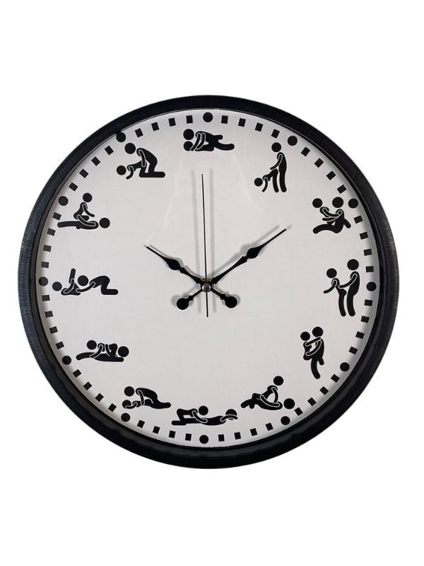 Censan Kamasutra Temalı (Pozizyonlu) Duvar Saati Siyah