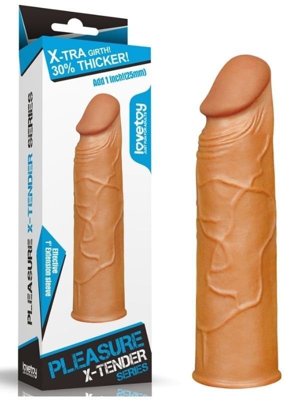 Censan Add 1'' Pleasure X Tender Penis Sleeve Brown