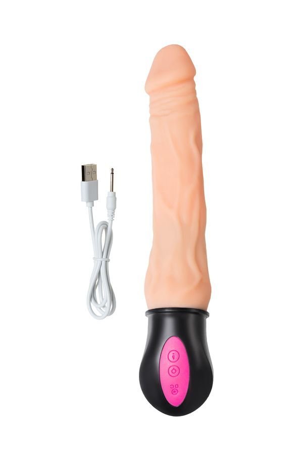 A-Toys by TOYFA Isıtmalı ve usb şarj ,Realistik Vibratörü, TPE, Ten, 25 cm
