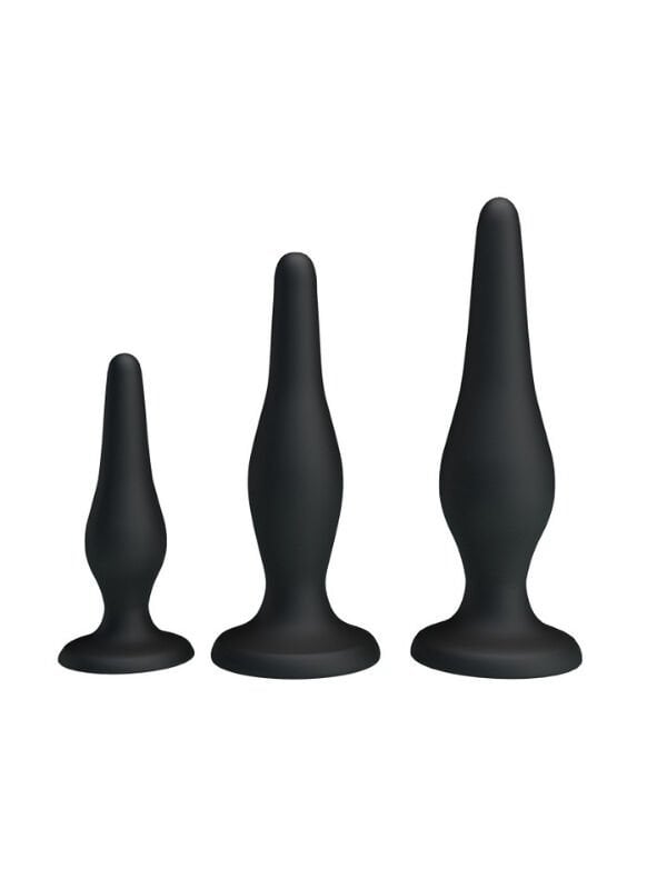 Censan Siyah Silikon Anal Tıkaç Set