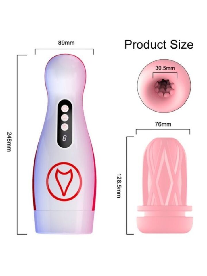 Censan FoxShow M50 – Vakumlu ve Titreşimli Şarjlı Oral Mastürbatör | 7 Fonksiyon | Su Geçirmez | USB Şarjlı