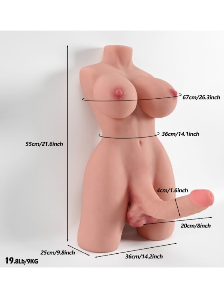 L-Join Gerçekçi 9 Kg Yarım Vücut Trans Vajina Penis Mastürbatör
