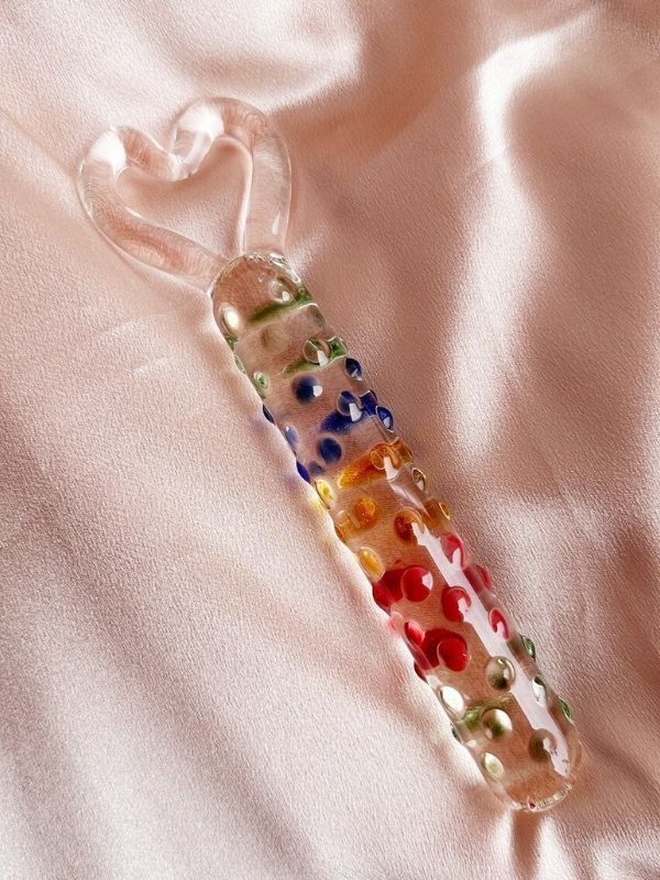 CENSAN 19cm Tırtıklı Yüzeyli Renli Anal ve Vajinal Dildo