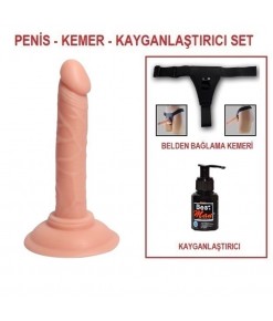 14 cm Belden Bağlamalı Realistik Testissiz Dildo Penis 