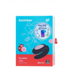 Satisfyer Partner Double Joy Çiftler İçin Vibratör, silikon, siyah, 18 cm