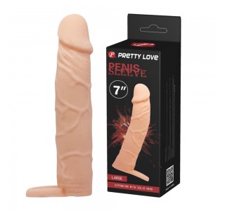 6 Cm Dolgulu Realistik Uzatmalı Penis Kılıfı Dildo Ten Rengi Penis