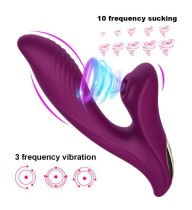 AMUSE G-Spot Uyarıcı ve Klitoris Emiş Güçlü 2 in 1 Vibratör - Mor