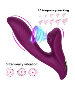 AMUSE G-Spot Uyarıcı ve Klitoris Emiş Güçlü 2 in 1 Vibratör - Mor