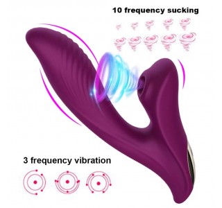 AMUSE G-Spot Uyarıcı ve Klitoris Emiş Güçlü 2 in 1 Vibratör - Mor