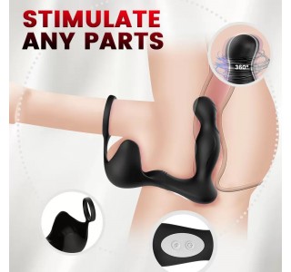 PRIME TOYS Gale Max 360° Rotasyonlu Perine ve Testis Uyarıcı Halkalı Prostat Masaj Vibratör