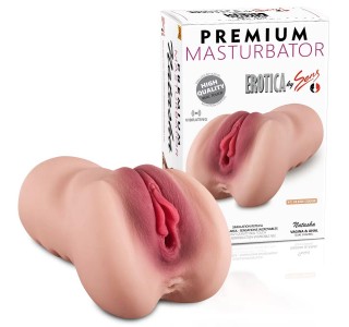 Premium Masturbator Natasha - Realistik Dokulu Ten Rengi Anal Vajinal 2 in 1 Titreşimli Suni Vajina