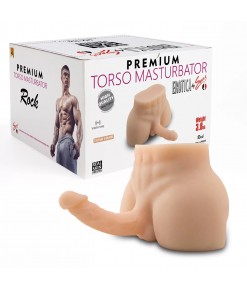 Premium Torso Masturbator Rock - Anal Girişli 17 CM Yapay Penisli Erkek Realistik Yarım Vücut Manken