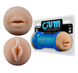 Cum Explosion Suni Vajinal & Oral Mastürbatör - Mavi..