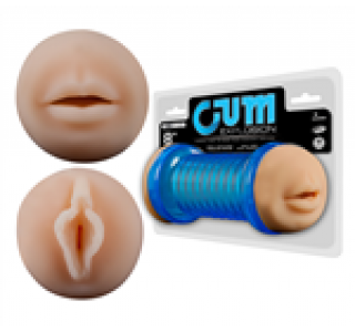 Cum Explosion Suni Vajinal & Oral Mastürbatör - Mavi..