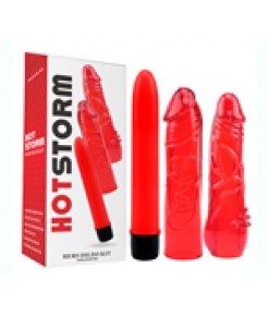 Hot Storm Değiştirilebilir Başlıklı Jel Vibratör Seti
