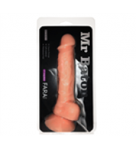 Mr. Baton 17cm Damarlı Testisli Vantuzlu Dildo