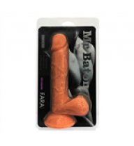 Mr. Baton 22cm Damarlı Testisli Vantuzlu Dildo