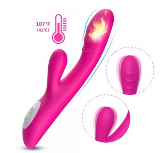 SPARK Isıtmalı Klitoris ve G Spot Uyarıcı 2 in 1 Rabbit Vibratör - Pembe